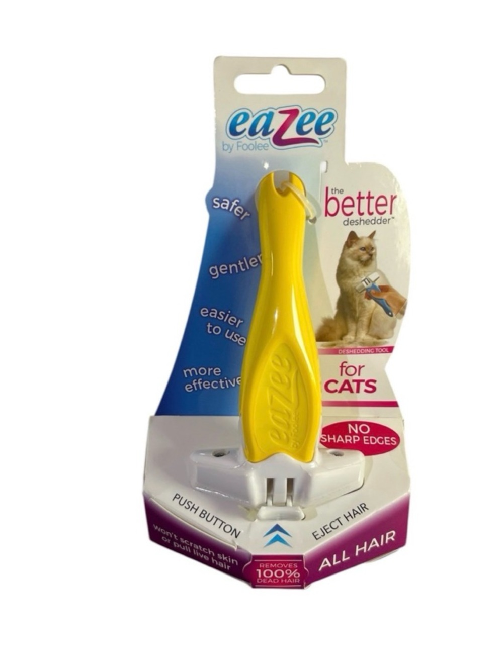 Eazee Cat DeShedding Yellow Brush By Foolee